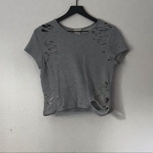 Grey distressed top